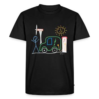 Véhicule électrique Traits-barres Mobilité Électricité Énergie - T-shirt Premium bio Homme - noir - Devant - Nico (187cm)