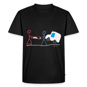 Rescue Stick Figure Emergency Emergency Doctor Deployment - Men's Premium Organic T-Shirt - black - Front - Nico (187cm)