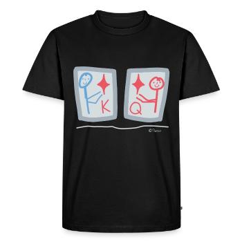 Figure de bâton de poker roi reine de mariage - T-shirt Premium bio Homme - noir - Devant - Nico (187cm)