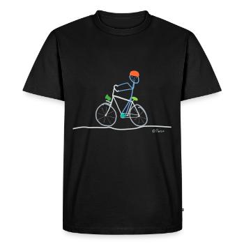 Chiffre de bâton de vélo, sport de roue de vélo - T-shirt Premium bio Homme - noir - Devant - Nico (187cm)
