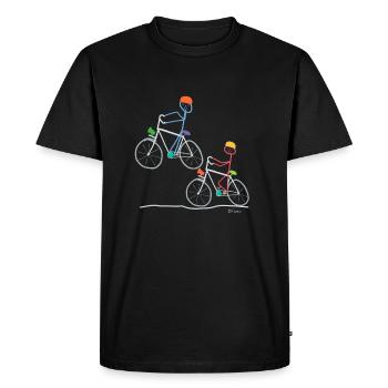 Stick Figure Cyclistes, Vélo Vélo Faire du Sport - T-shirt Premium bio Homme - noir - Devant - Nico (187cm)