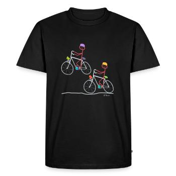 Stroke woman bike excursion, fun funny sport - Men's Premium Organic T-Shirt - black - Front - Nico (187cm)