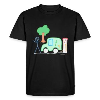 Figure de bâton de voiture électrique, batterie de protection de l'environnement - T-shirt Premium bio Homme - noir - Devant - Nico (187cm)