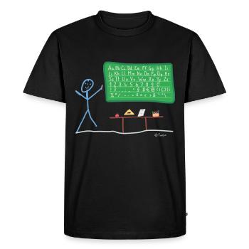 Enseigner la langue d'écriture stickman - T-shirt Premium bio Homme - noir - Devant - Nico (187cm)