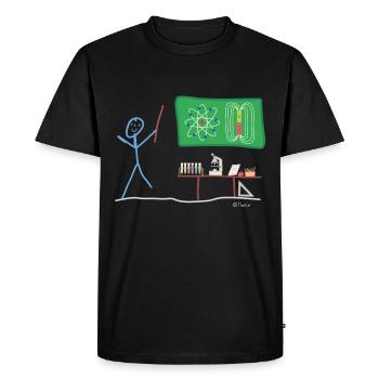 Science Stickman Chemistry Physics - Men's Premium Organic T-Shirt - black - Front - Nico (187cm)