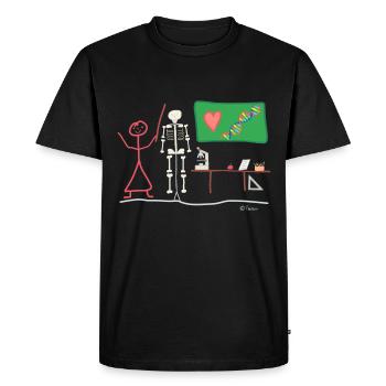 Biologie stick figure école professeur humain - T-shirt Premium bio Homme - noir - Devant - Nico (187cm)