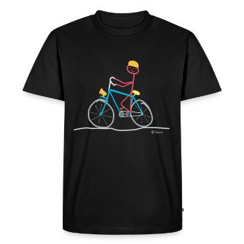 Bike Driver Stick Figure Sports Bike Traffic - Men's Premium Organic T-Shirt - black - Front - Nico (187cm)