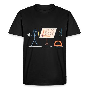Technischer Zeichner Strichmännchen Konstrukteur - Männer Premium Bio T-Shirt - Schwarz - Vorne - Nico (187cm)