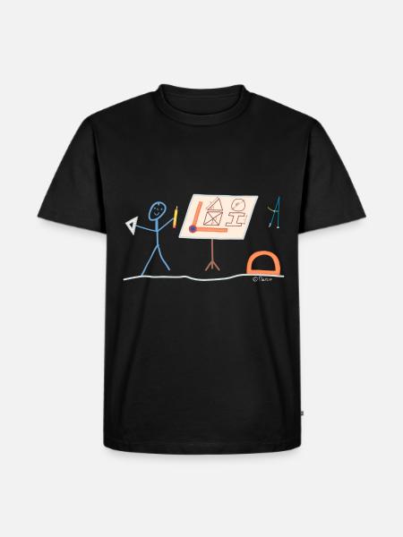 Technical Draftsman Stickman Designer - Men's Premium Organic T-Shirt - black
