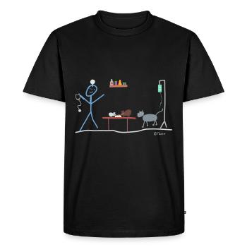 Vétérinaire barre mâle chat souris travail animal de compagnie - T-shirt Premium bio Homme - noir - Devant - Nico (187cm)