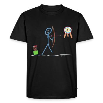 Archery Stick Figure Arrow Target Master - Men's Premium Organic T-Shirt - black - Front - Nico (187cm)