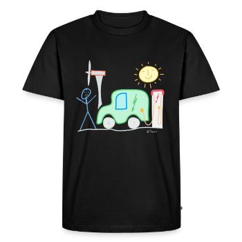 Tension de la station de charge solaire pour voiture électrique - T-shirt Premium bio Homme - noir - Devant - Nico (187cm)