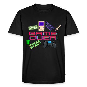 Jeux vidéo design - T-shirt Premium bio Homme - noir - Devant - Nico (187cm)