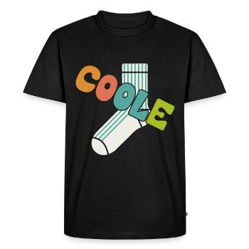 Cool sock - fun motivational design - Men's Premium Organic T-Shirt - black - Front - Nico (187cm)