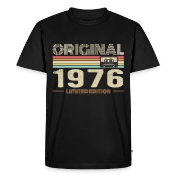 Original 1976 Vintage 1976 Anniversaire Rétro 1976 - T-shirt Premium bio Homme - noir - Devant - Nico (187cm)