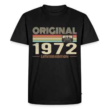 Original 1972 Vintage 1972 Anniversaire Rétro 1972 - T-shirt Premium bio Homme - noir - Devant - Nico (187cm)