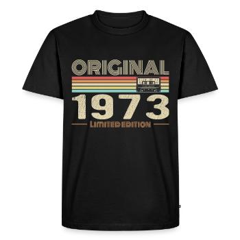 Original 1973 Vintage 1973 Retro Birthday 1973 - Men's Premium Organic T-Shirt - black - Front - Nico (187cm)