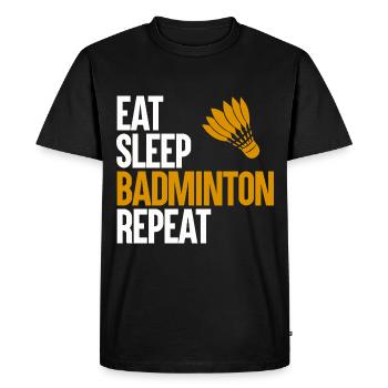 Joueur de badminton drôle volant équipe de badminton - T-shirt Premium bio Homme - noir - Devant - Nico (187cm)