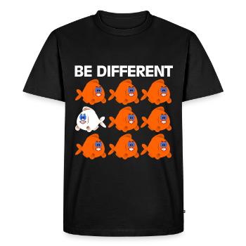 Être différent énonciations drôle poissons bande dessinée bande dessinée - T-shirt Premium bio Homme - noir - Devant - Nico (187cm)