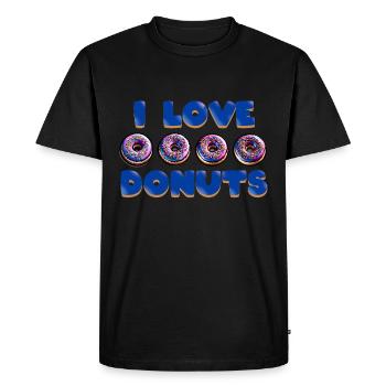 I LOVE DONUTS - Men's Premium Organic T-Shirt - black - Front - Nico (187cm)