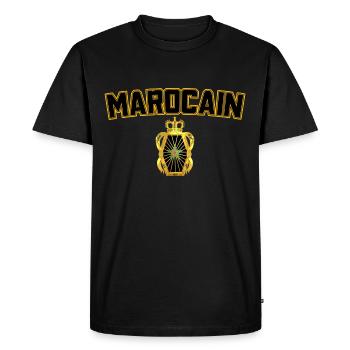 Emblème Marocain Gendarmerie Marocaine - T-shirt Premium bio Homme - noir - Devant - Nico (187cm)