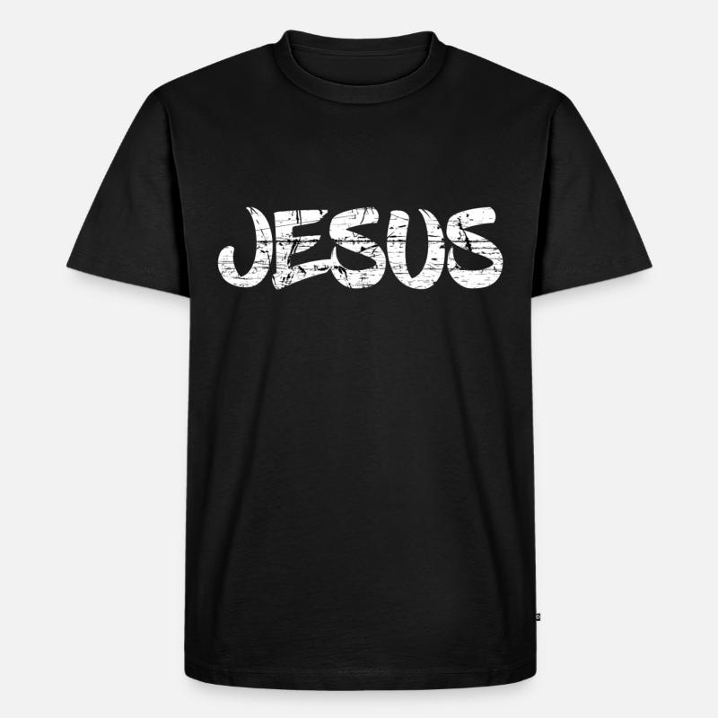 Jesus - Männer Premium Bio T-Shirt - Schwarz