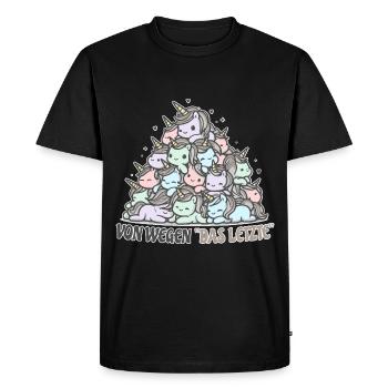 Drôle de dicton de licorne - T-shirt Premium bio Homme - noir - Devant - Nico (187cm)