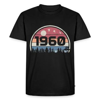 65th Birthday 1960 Retro Birthday Party 1960 - Men's Premium Organic T-Shirt - black - Front - Nico (187cm)