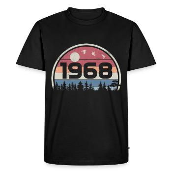 57e Anniversaire 1968 Fête Anniversaire 1968 Rétro - T-shirt Premium bio Homme - noir - Devant - Nico (187cm)
