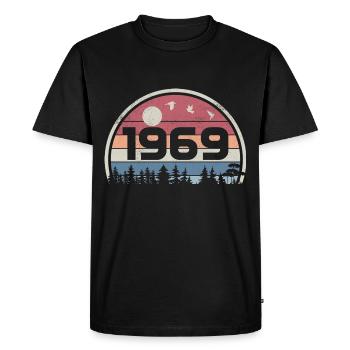 56e Anniversaire 1969 Fête Anniversaire 1969 Rétro - T-shirt Premium bio Homme - noir - Devant - Nico (187cm)