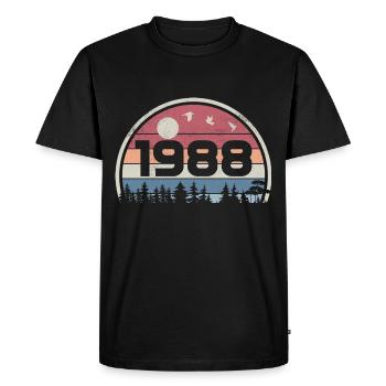 37e Anniversaire 1988 Fête Anniversaire 1988 Rétro - T-shirt Premium bio Homme - noir - Devant - Nico (187cm)