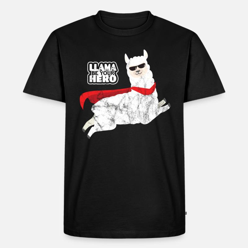 Super Lama - Männer Premium Bio T-Shirt - Schwarz