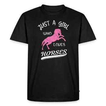 Amoureux des chevaux - T-shirt Premium bio Homme - noir - Devant - Nico (187cm)