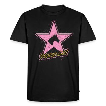 Fille de cheval - T-shirt Premium bio Homme - noir - Devant - Nico (187cm)
