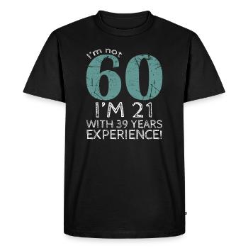 60ème anniversaire - né en 1959 - 60 ans - T-shirt Premium bio Homme - noir - Devant - Nico (187cm)
