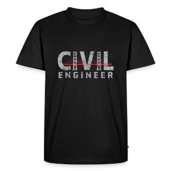 Ingénieur civil Ingénieur civil Ingénieur en bâtiment - T-shirt Premium bio Homme - noir - Devant - Nico (187cm)
