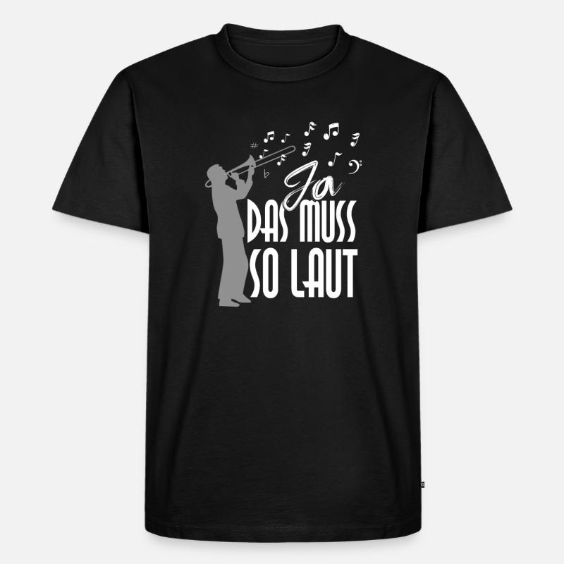 Posaune Blasmusik - Männer Premium Bio T-Shirt - Schwarz