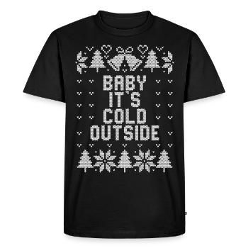 Weihnachten Baby il fait froid dehors Noël moche - T-shirt Premium bio Homme - noir - Devant - Nico (187cm)