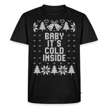 Winter - Ugly Christmas - Baby it's cold inside - Men's Premium Organic T-Shirt - black - Front - Nico (187cm)