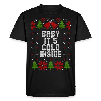 Bébé, il fait froid à l’intérieur Noël moche Hiver - T-shirt Premium bio Homme - noir - Devant - Nico (187cm)