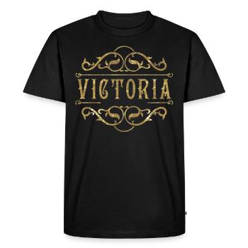 Or Victoria - T-shirt Premium bio Homme - noir - Devant - Nico (187cm)