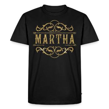 Martha gold - Men's Premium Organic T-Shirt - black - Front - Nico (187cm)