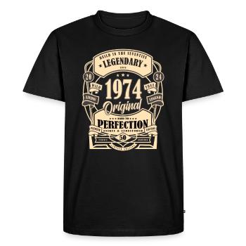 50e anniversaire, cadeau, légende, Original, 1974 - T-shirt Premium bio Homme - noir - Devant - Nico (187cm)