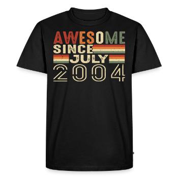 Juillet 2004 Cadeau d’anniversaire Juillet 2004 Vintage - T-shirt Premium bio Homme - noir - Devant - Nico (187cm)