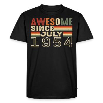 Cadeau d’anniversaire juillet 1954 Millésime juillet 1954 - T-shirt Premium bio Homme - noir - Devant - Nico (187cm)
