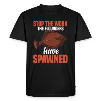 Flounder Fishermen Fishing Flounder - Men's Premium Organic T-Shirt - black - Front - Nico (187cm)