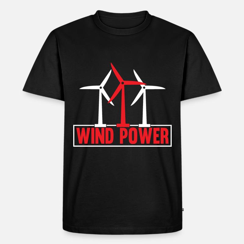Wind Power - Männer Premium Bio T-Shirt - Schwarz