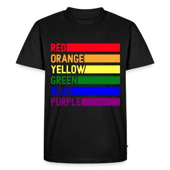 LGBTQ Rainbow Pride Gay Lesbienne LGBT Fier - T-shirt Premium bio Homme - noir - Devant - Nico (187cm)