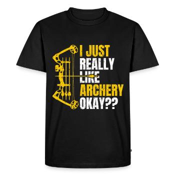 Archery Archer - Men's Premium Organic T-Shirt - black - Front - Nico (187cm)