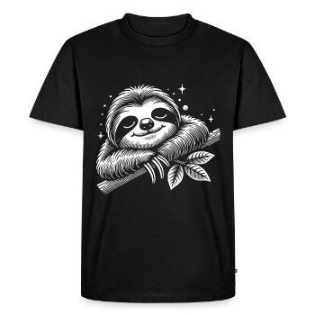 Mignon paresseux endormi se calme - T-shirt Premium bio Homme - noir - Devant - Nico (187cm)